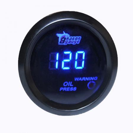 Цифровой манометр давления масла 2 дюйма 52mm, черный корпус, синий свет, модифицированный