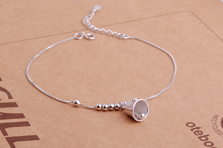 Yiwu silver jewelry wholesale 925 silver anklet Bell bracelet does not fade Bell