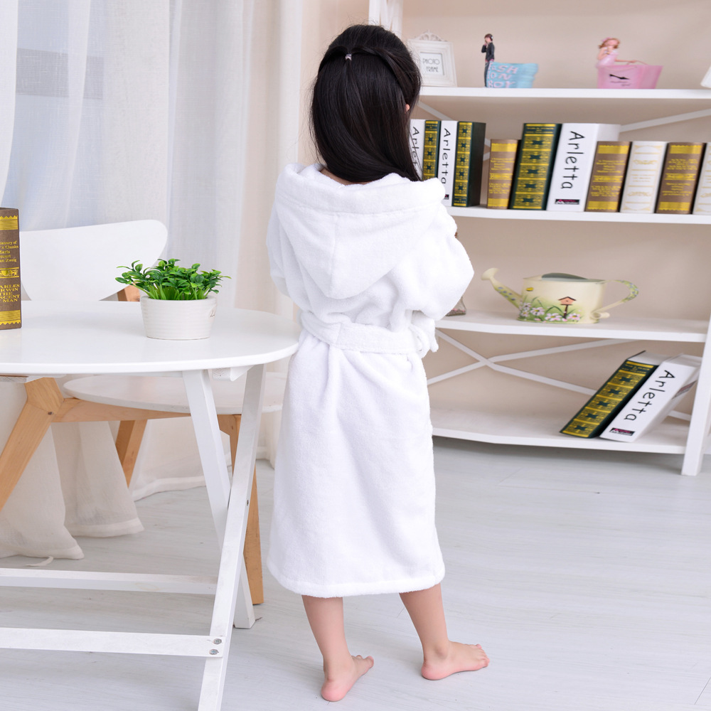 Hailiyuan Pure Cotton Children's Bathrobe Towel Material Thickened Soft Absorbent Baby's Bathrobe Children's Pajamas