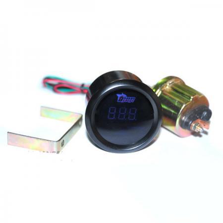 2-Inch 52mm Black Shell Blue Light Digital Display Oil Pressure Gauge Oil Pressure Gauge Car Instrument