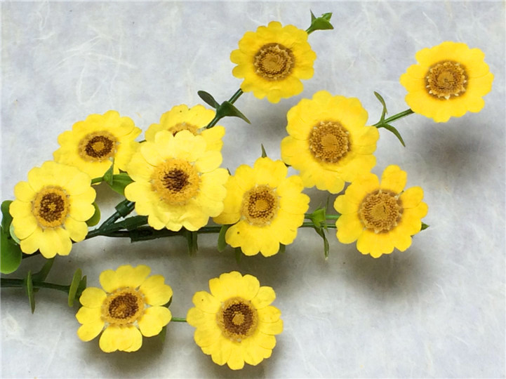 Желтая кристаллическая хризантема Подсолнечник Оптовая продажа цветочной живописи Закладка с цветами Клей для мобильного телефона Сухие цветы тиснение