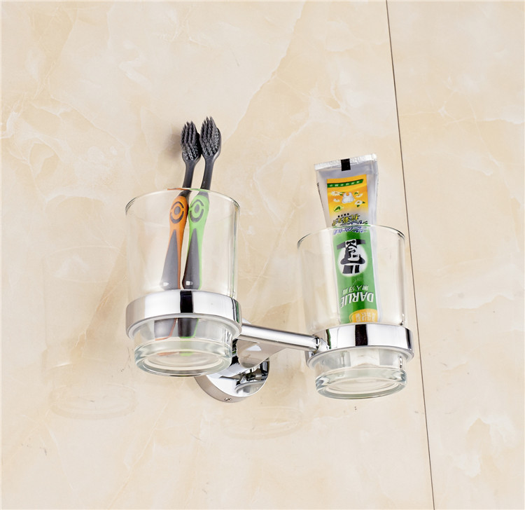 30 bathroom cup holder zinc alloy new product supply zinc alloy 3 high quality good reputation six mu double cup