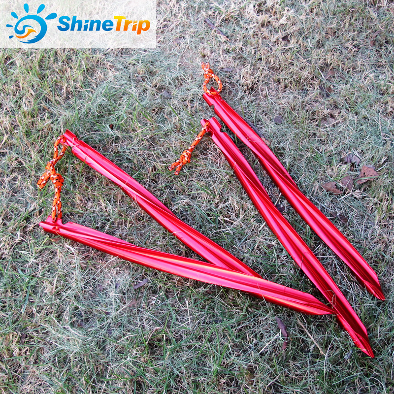 Spiral triangular ground nail with wind rope 25cm Amazon tent nail Beach ground nail spiral aluminum ground nail