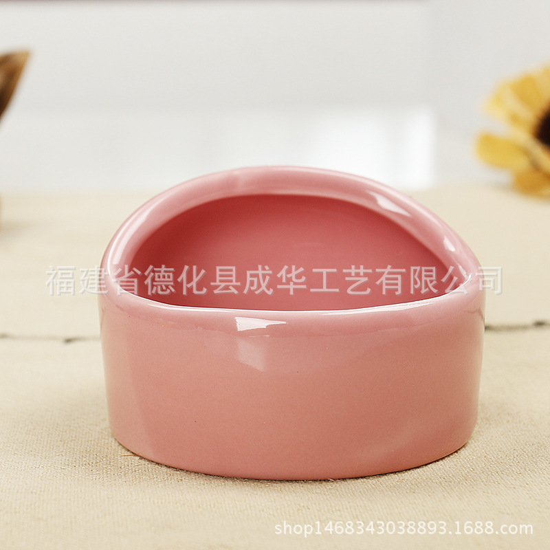 Pet supplies hamster ceramic food bowl anti-knock bite environmentally friendly reusable pet food bowl factory outlet