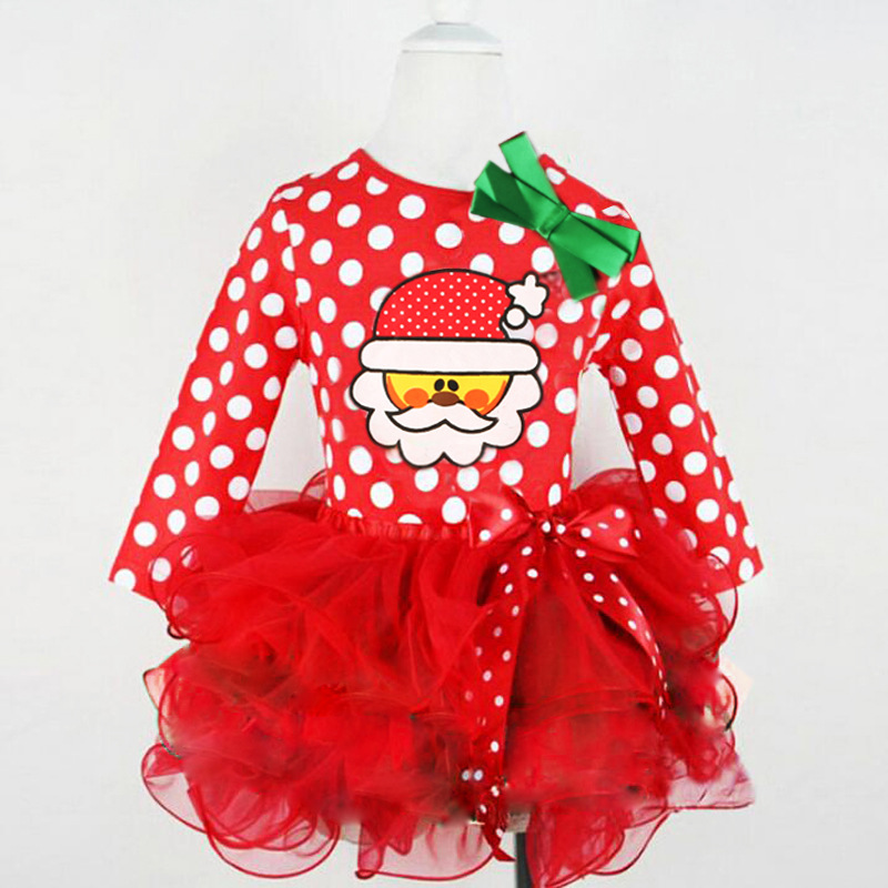 Детская юбка с кружевным краем, юбка Санта-Клауса для Рождества, юбка с горошком и бантом, стиль ins