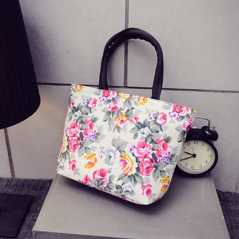 Women's bag Korean style canvas handbag ladies fashion lunch bag middle-aged and elderly mother bag manufacturers wholesale stall