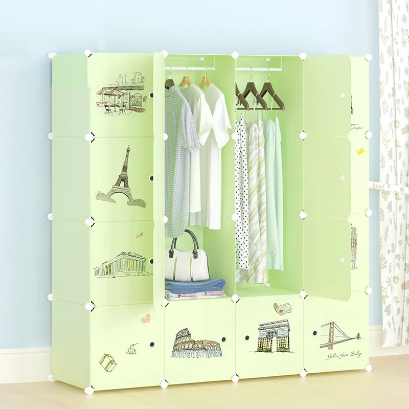 Factory Direct Supply Large Storage Cabinet Extra Large Warm Puzzle Fit Cabinet Korean New Cartoon Storage Cabinet