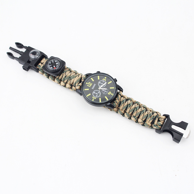 Outdoor camping Sports men's tool kit watch lighter alcohol foil paper fishing line multi-functional mountaineering watch