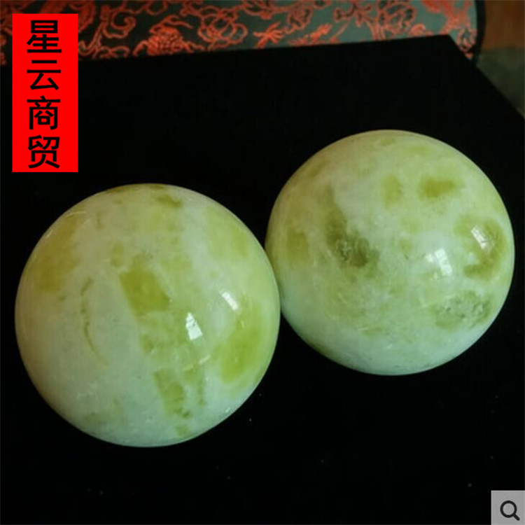 Оптовая продажа фитнес-мяча из нефрита Лантянь для пожилых с массивной ручкой