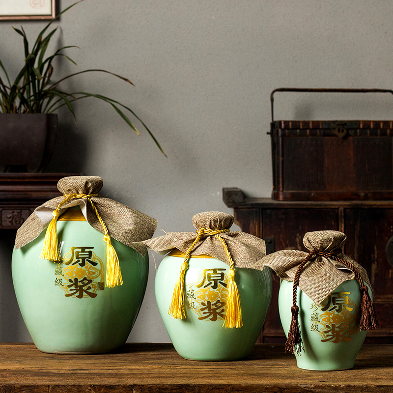 Jingdezhen Ceramic Wine Bottle 1kg 2kg 5kg 10kg Sealed Empty Wine Pot White Wine Pot Gift Wine Jar