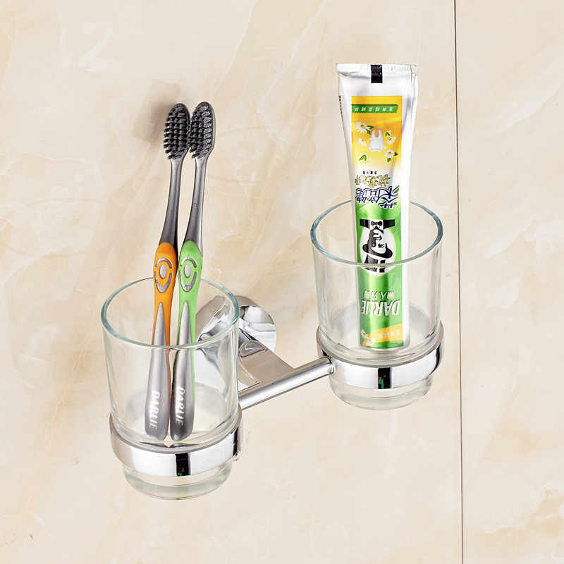 30 bathroom cup holder zinc alloy new product supply zinc alloy 3 high quality good reputation six mu double cup