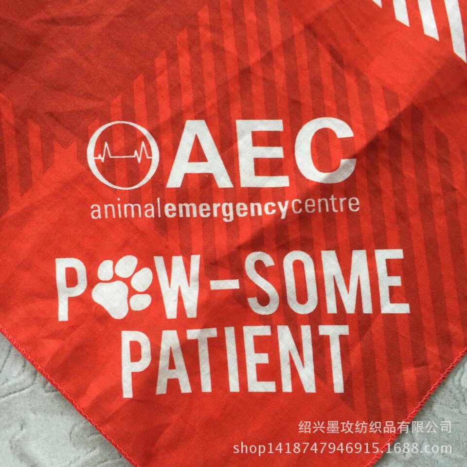 Custom Cotton Material Pet Triangle Towel Single Layer Gift Cotton Printed Pet Towel Cotton Dog Towel Pet Scarf