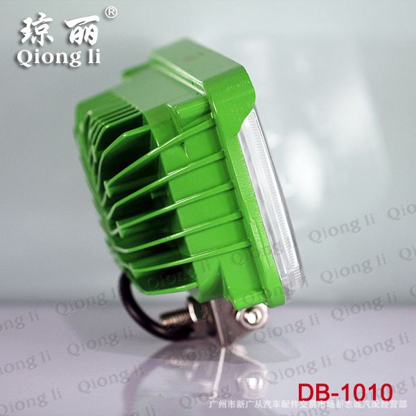 Deba Manufacturer Qionli LED High-power Work Light Spotlight Head Light Auxiliary Light Green Leaf 5inch Square Lens