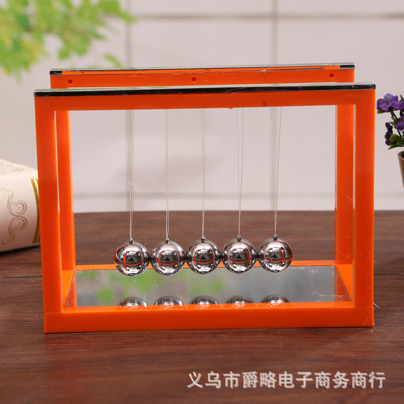 Large, Medium and Small Colorful with Mirror Newton Pendulum Ball Bumper Ball Newton Cradle Classic Home Craft Ornaments