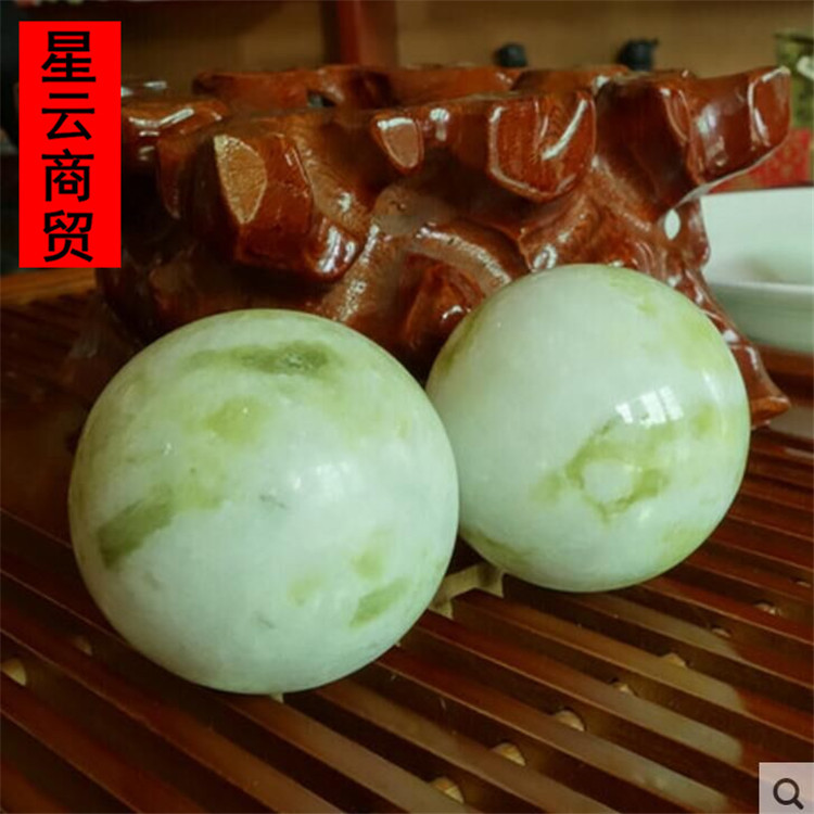 Factory wholesale Lantian Jade fitness ball elderly massage solid handle piece jade handball