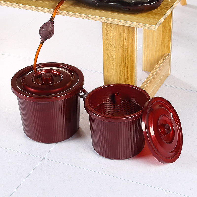 Household Plastic Tea Scrap Bucket Thickened Round Drainage Tea Trash Can Tea Filter Net Tea Bucket with Lid