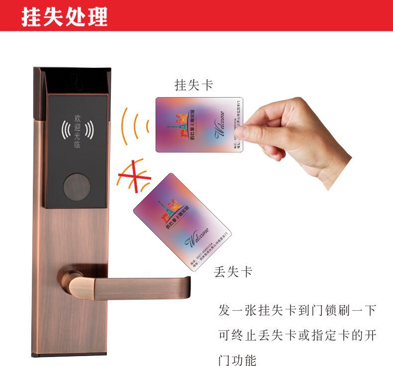 Chain Hotel magnetic card lock electronic lock hotel door lock brush card lock door lock factory direct sales