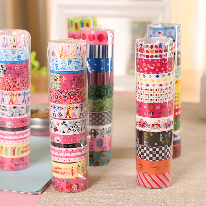 Korean creative cartoon small tape handmade DIY color office supplies kawaii tape stationery prize wholesale