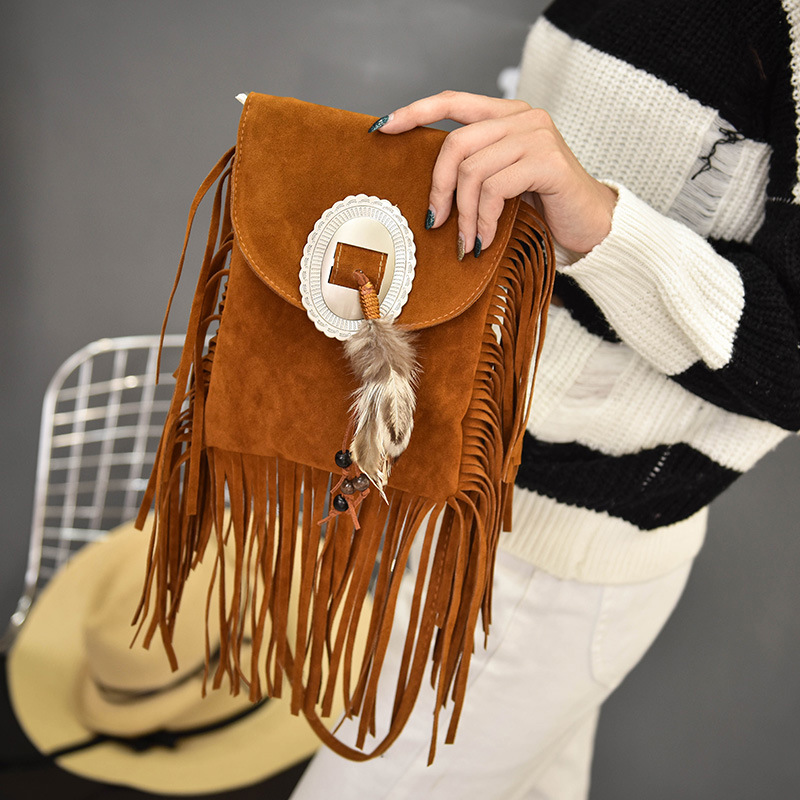 Axi Ge Sydney Same Shoulder Women's Bag 2016 New Bohemian Tassel Crossbody Bag Feather Personal Bag