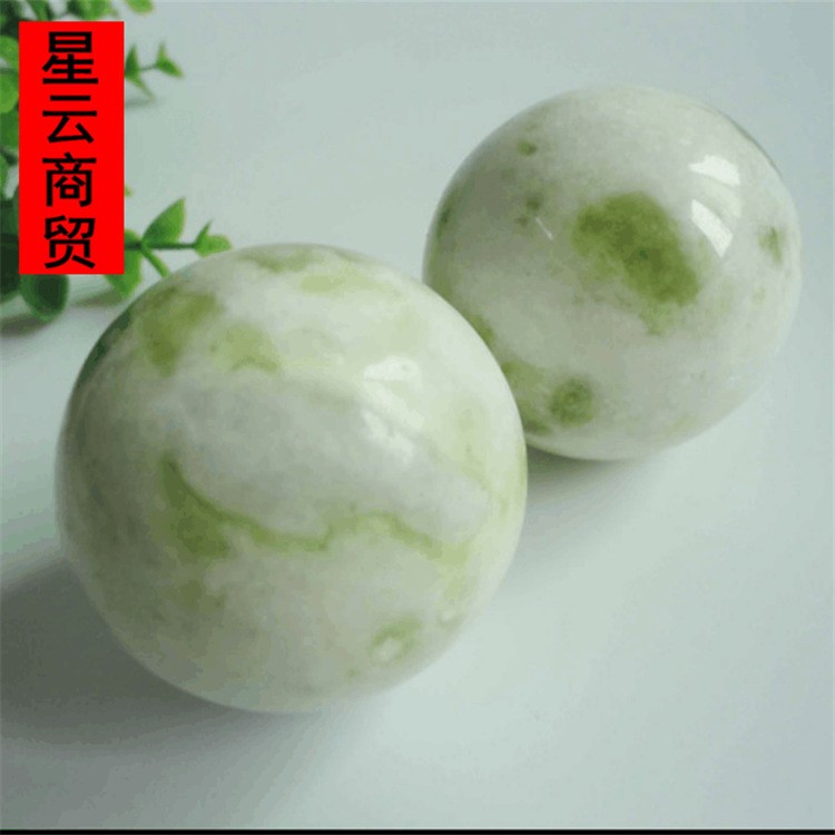 Factory wholesale Lantian Jade fitness ball elderly massage solid handle piece jade handball
