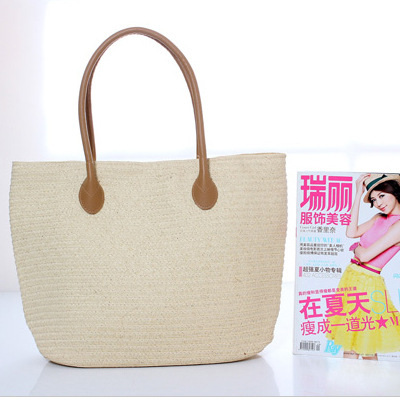 Simple and Fashionable Large Portable Woven Bag Seaside Vacation Bag Large Capacity Women's Bag