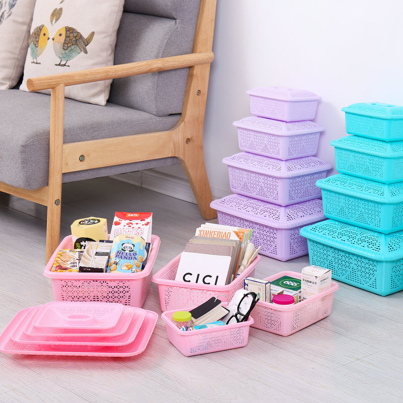 Коробка для хранения, пластиковая настольная корзина для ванной и кухни, коробка для косметики