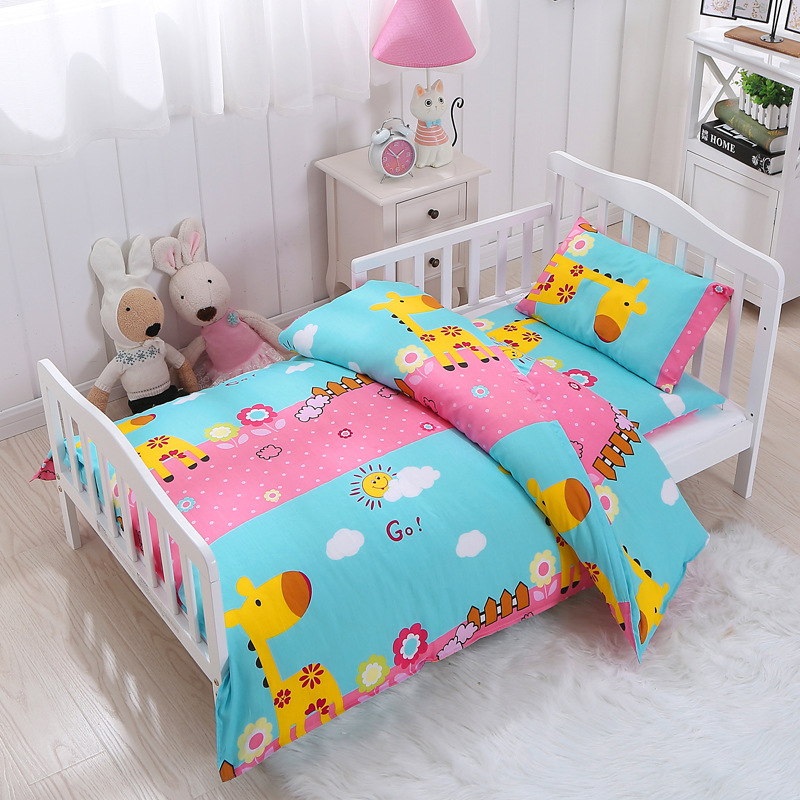 Antong Beibei Wholesale Pure Cotton Quilt Cartoon Kindergarten Quilt Three-Piece Set Six-Piece Set Student Bedding