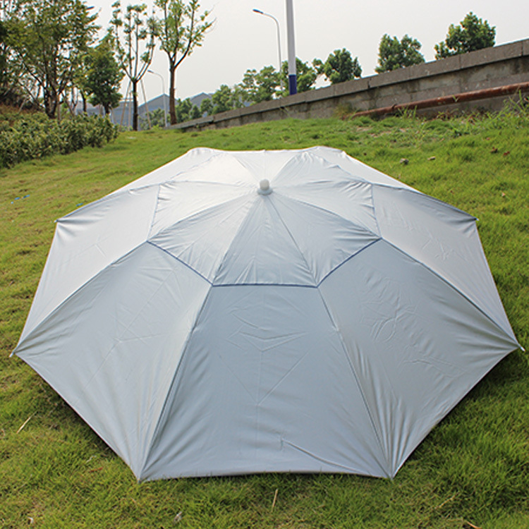 Creative Simple Fishing Umbrella Custom Folding Double Layer Outdoor Windproof Rainproof Silver Glue Outdoor Fishing Umbrella Beach Umbrella