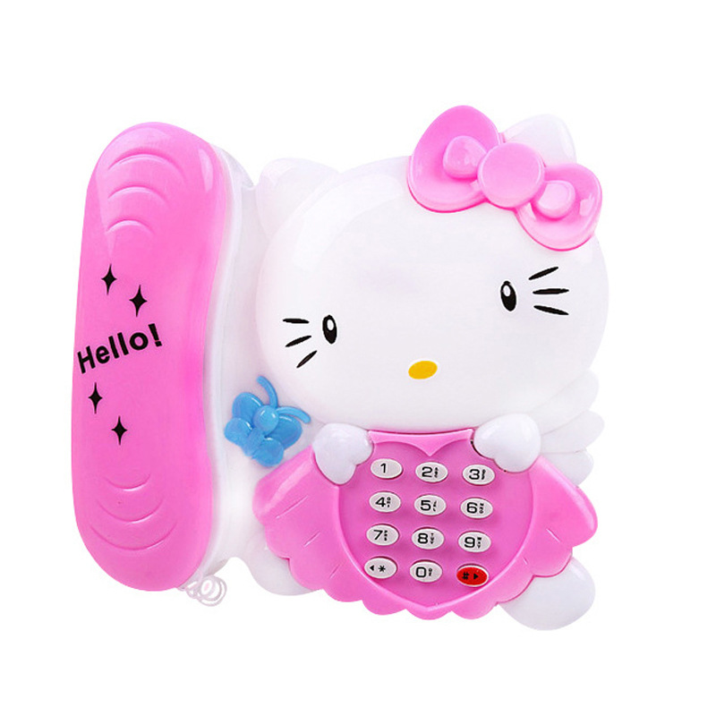 Children's early education puzzle KT cat telephone toy luminous sound stall selling Ding-Dang cat supply wholesale