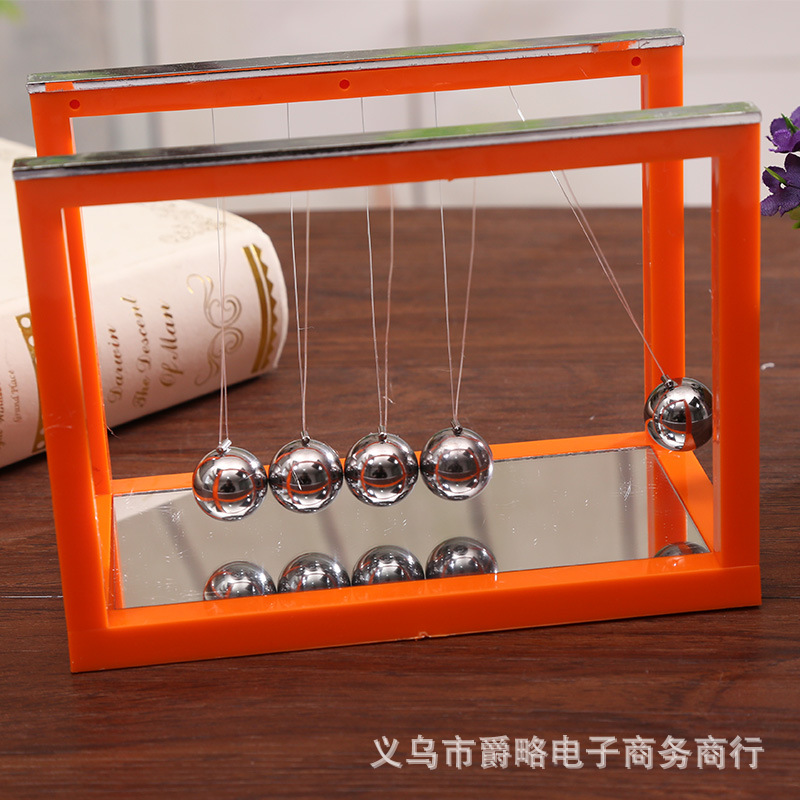 Large, Medium and Small Colorful with Mirror Newton Pendulum Ball Bumper Ball Newton Cradle Classic Home Craft Ornaments