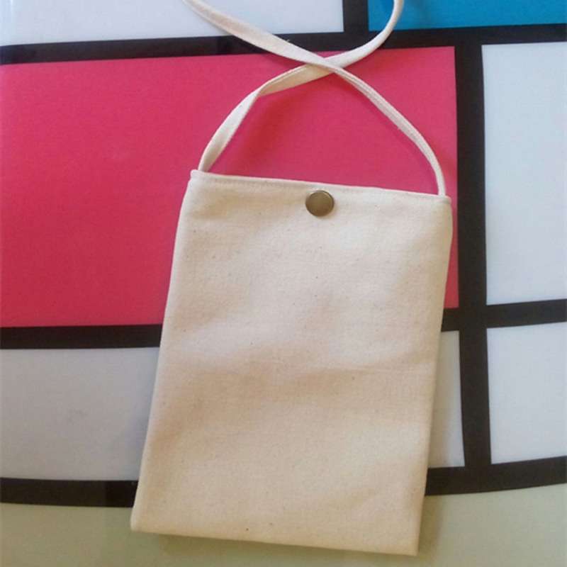 DIY blank hand-painted canvas mobile phone bag plain change crossbody student cute shoulder bag tie-dyed