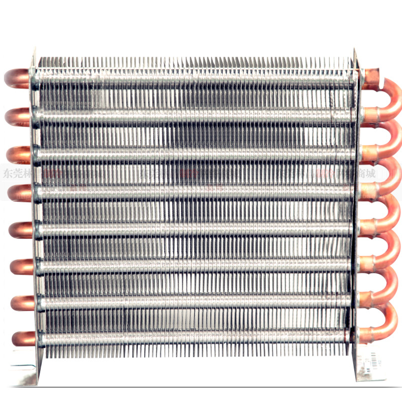 Air-cooled water-cooled aluminum fin cold exhaust freezer condenser evaporator copper tube loop radiator refrigeration system heat exchange