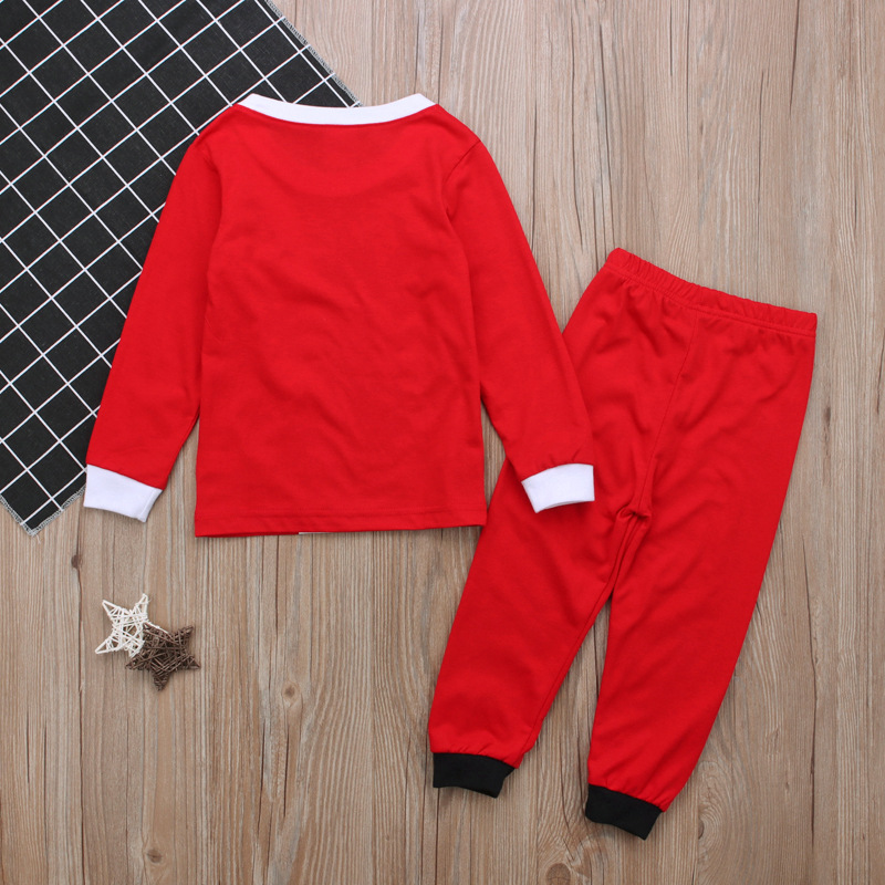Spring and Autum New Kidsren's Clothing Boys and Girls Christmas Style Long Home Clothes Set