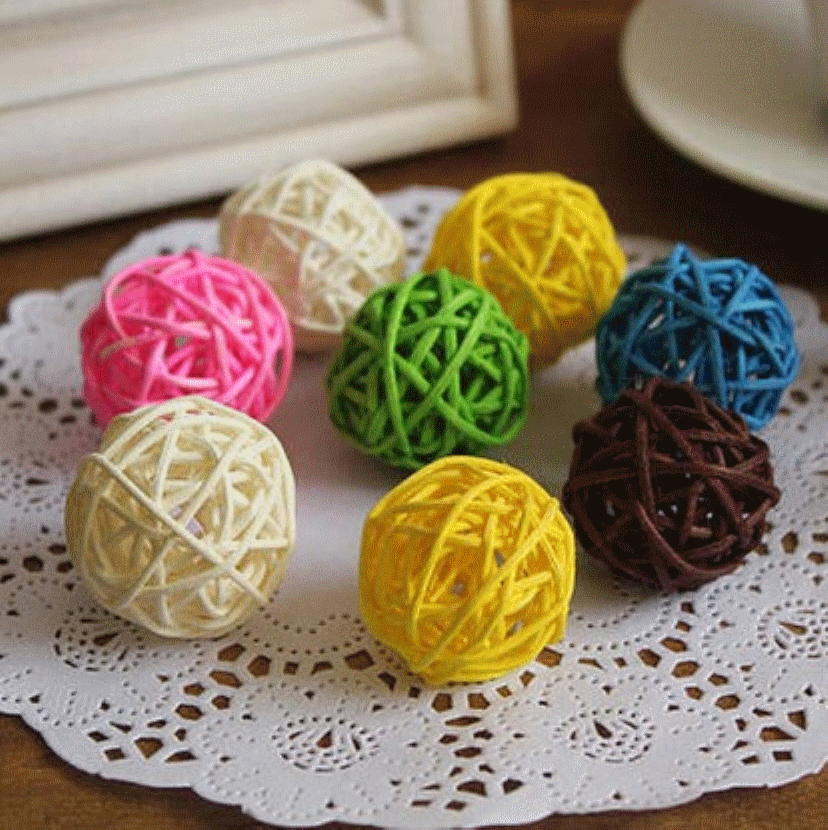 2.5cm color rattan ball Hotel kindergarten perfume aromatherapy materials decorative pendant bead ball