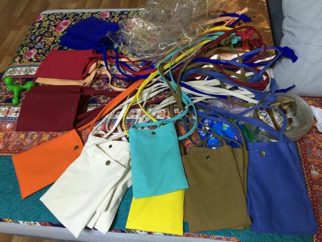 DIY blank hand-painted canvas mobile phone bag plain change crossbody student cute shoulder bag tie-dyed