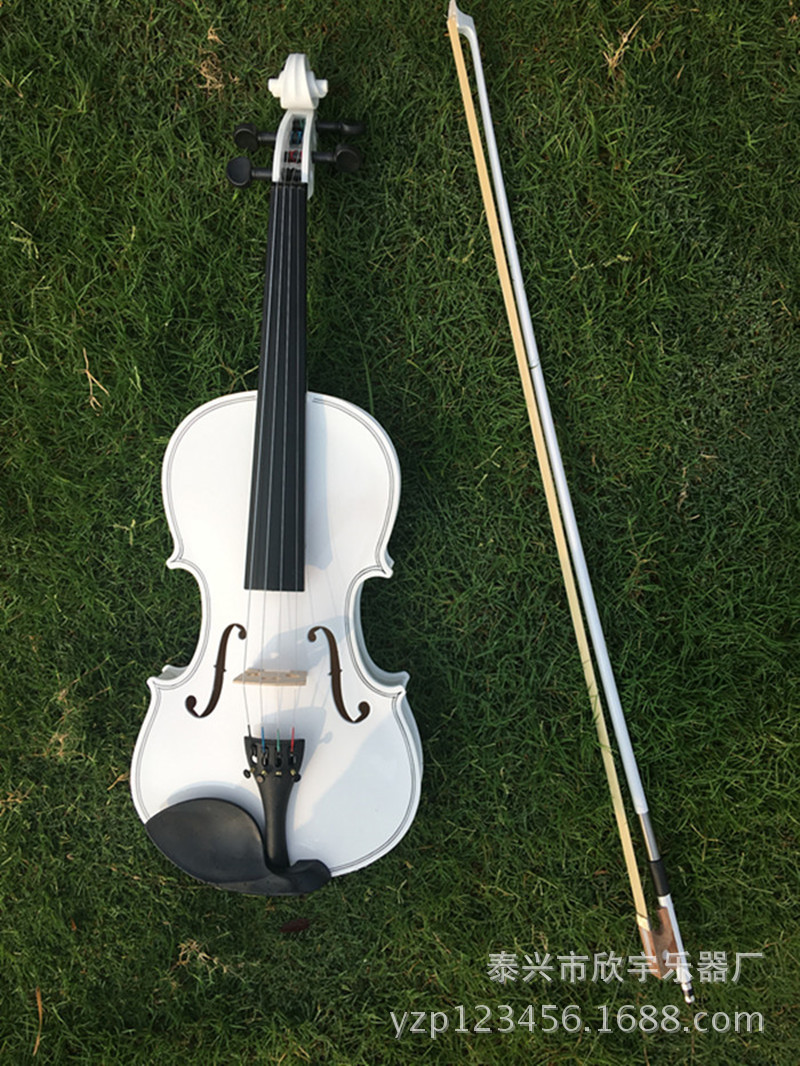 Beginner Adult 4/4 Practice Violin Basswood White Glossy Decoration