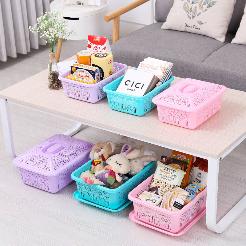 Storage Box Desktop Plastic Finishing Storage Basket Bathroom Kitchen Storage Box Sundries Storage Basket Cosmetic Storage Box