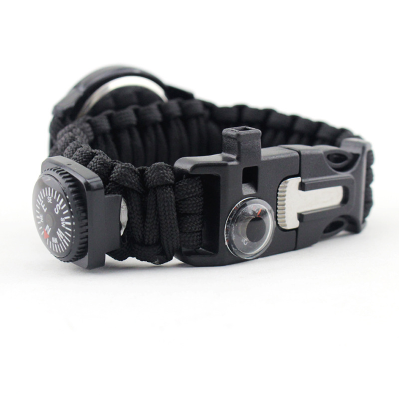 Sports Tool Kit Watch Camping Survival Magnesium Rod Compass Flint Paracord Braided Emergency Strap Multi-Function