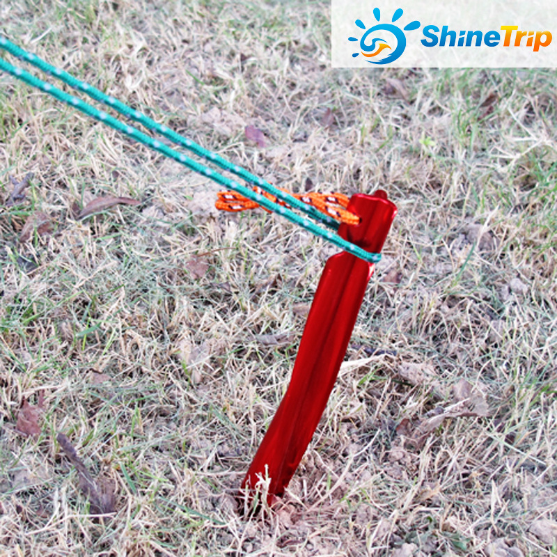 Spiral triangular ground nail with wind rope 25cm Amazon tent nail Beach ground nail spiral aluminum ground nail
