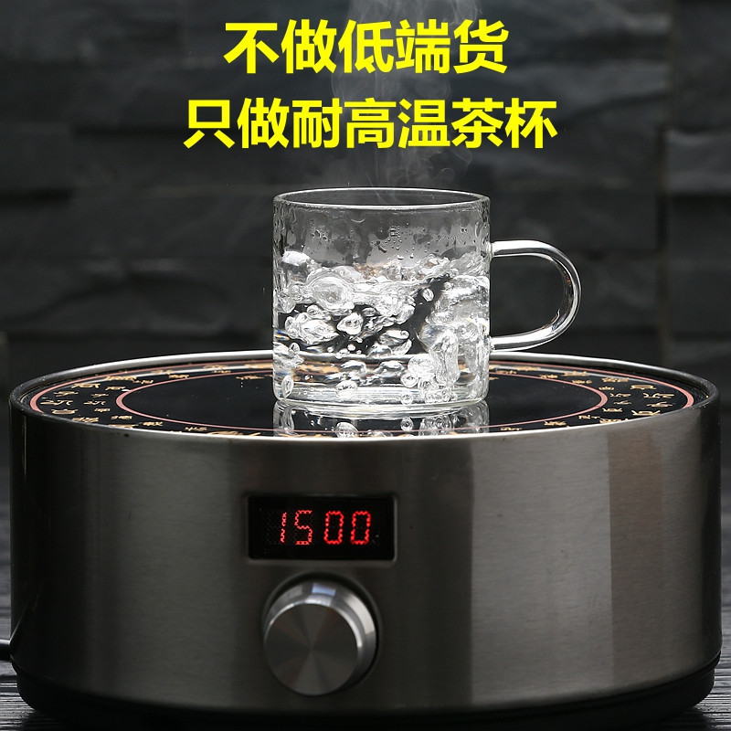 Factory wholesale High Borosilicate glass teacup with handle transparent kung fu teacup glass tasting cup small Cup