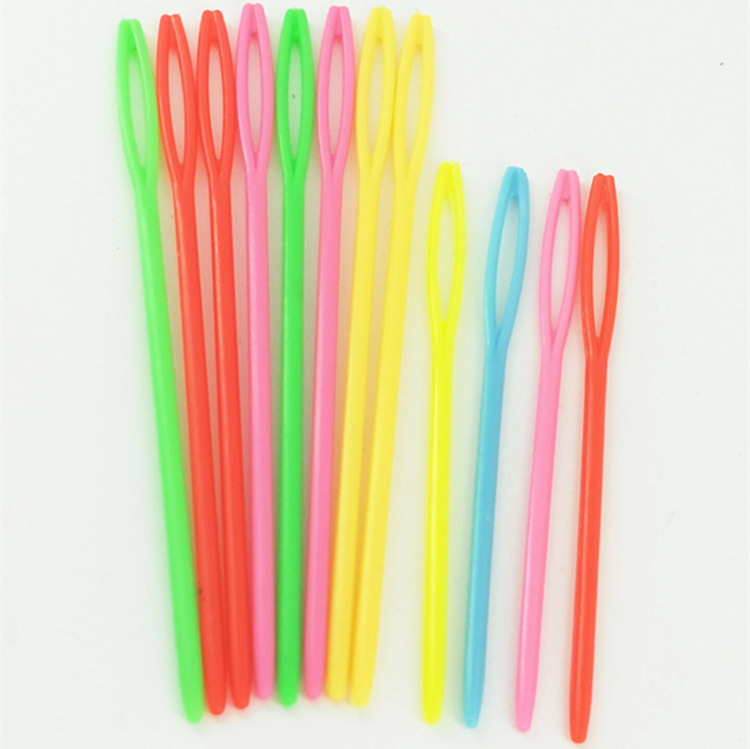 Plastic needle handmade big eye needle color Threading Needle plastic needle wool sewing needle knitting needle DIY weaving