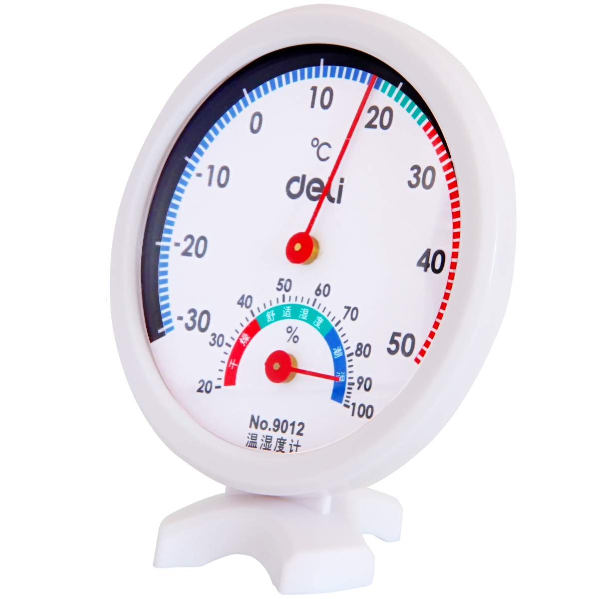 Deli 9012 thermometer indoor and outdoor temperature and humidity meter standing thermometer office temperature and humidity meter