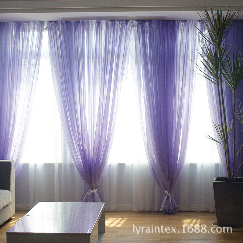 Wide Trilon Curtain Fabric Screen Fabric Solid Color Foreign Trade Gauze Curtain Engineering Gauze Curtain Fabric Cross-border Factory Price Wholesale