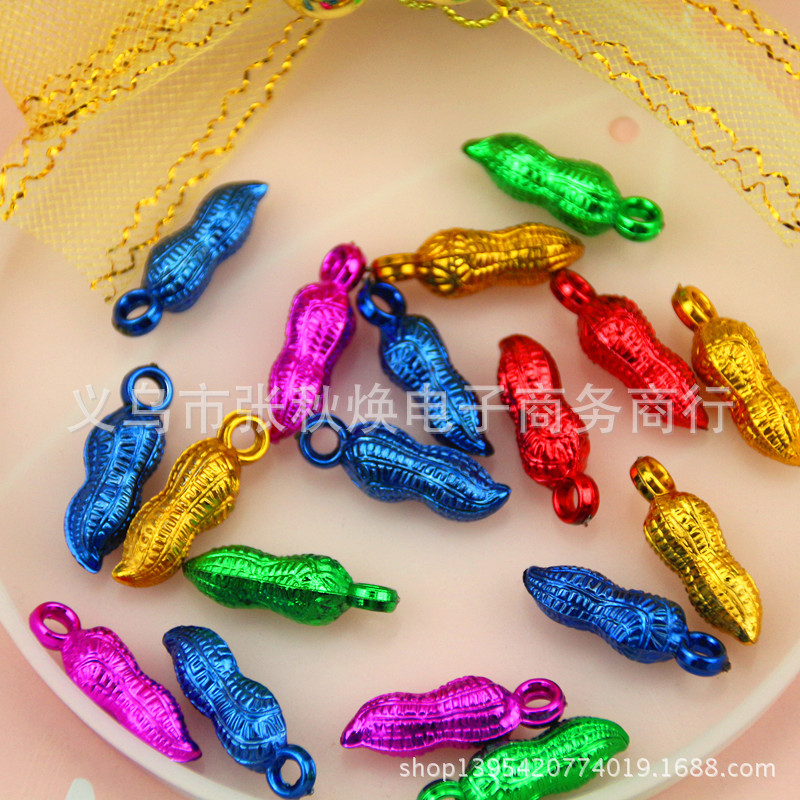 Mini Color Peanut Accessories Gold Plated Festive Children Barrel Decoration Peanut Festive Gold Pendant Accessories