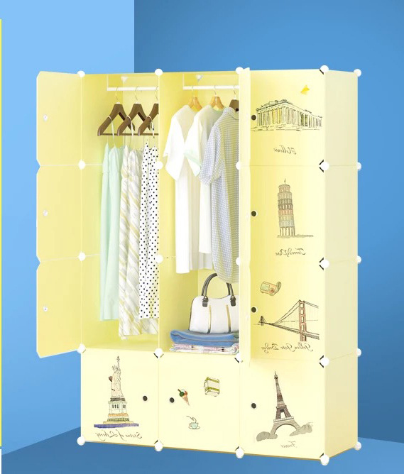 Factory Direct Supply Large Storage Cabinet Extra Large Warm Puzzle Fit Cabinet Korean New Cartoon Storage Cabinet