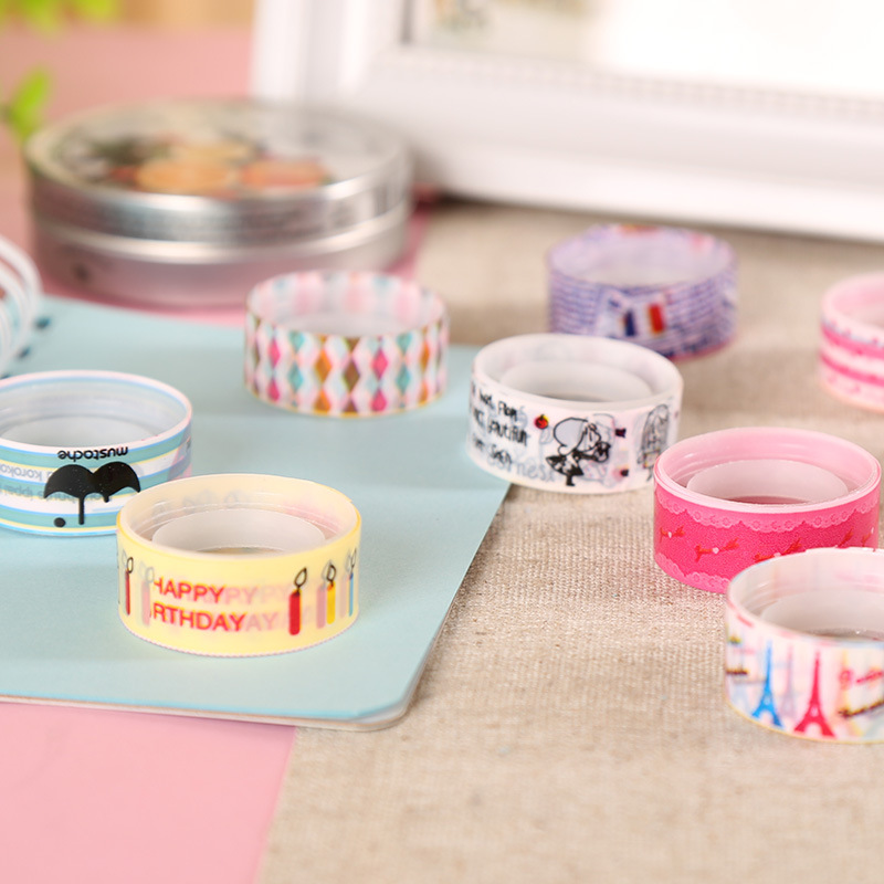 Korean creative cartoon small tape handmade DIY color office supplies kawaii tape stationery prize wholesale