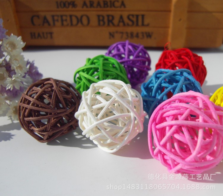 2.5cm color rattan ball Hotel kindergarten perfume aromatherapy materials decorative pendant bead ball