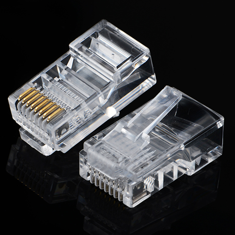 8P8C network Crystal Head RJ45 Super five non-shielded Crystal Head copper computer connection crystal head Three Fork