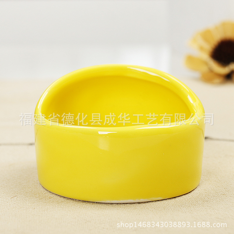 Pet supplies hamster ceramic food bowl anti-knock bite environmentally friendly reusable pet food bowl factory outlet