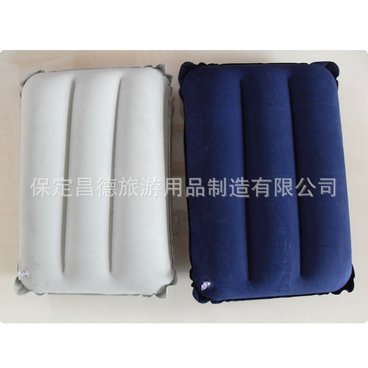 Manufacturer Supplies Inflatable Pillow Rectangular Flocking Pillow Outdoor Travel Headrest Wholesale Air Travel Air Pillow Square